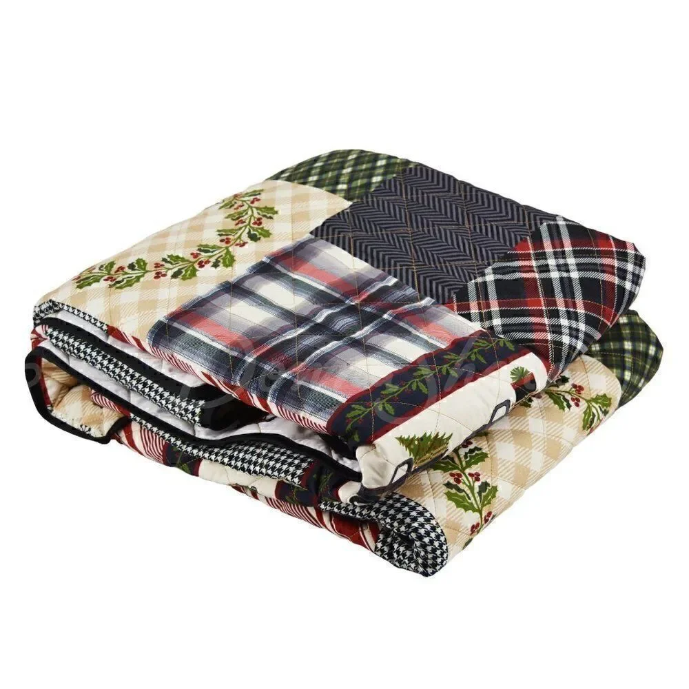 Christmas Truck Farmhouse QUEEN Quilt Set Holiday